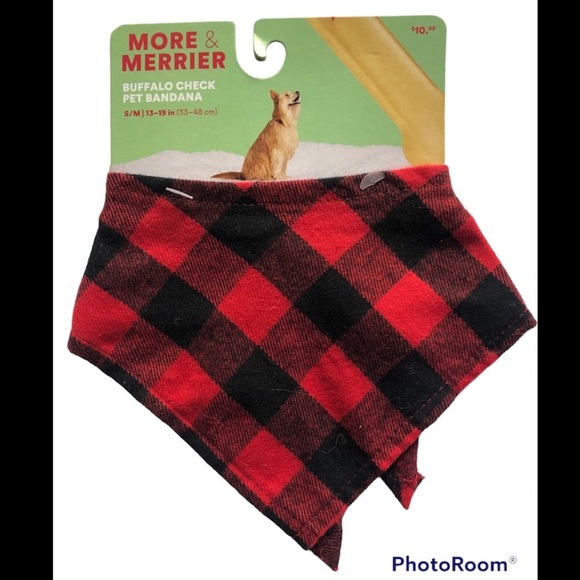 NWT Buffalo plaid check dog Bandana scarf S/M - Picture 1 of 6